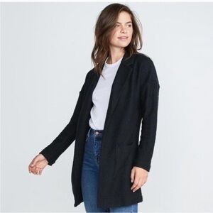 Marine Layer Birdseye Textured Open Front Longline Cardigan Coat Size Small